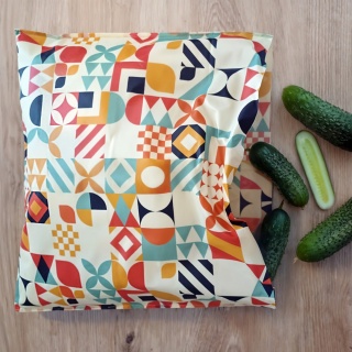 WOSKOWOREK GEOMETRIA - ekologiczny worek XL 36x32 cm