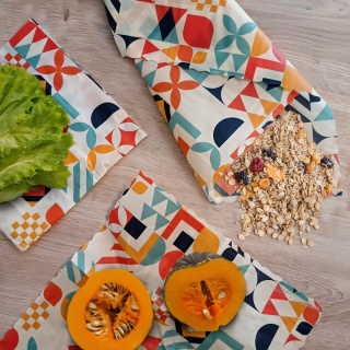 ZESTAW WOSKOWIJEK GEOMETRIA (3 woskowijki S+M+L)