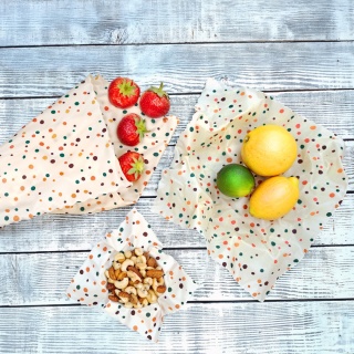 ZESTAW WOSKOWIJEK GROSZKI (3 woskowijki S+M+L)