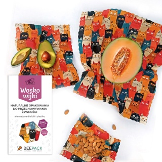 ZESTAW WOSKOWIJEK KOTY (3 woskowijki S+M+L)