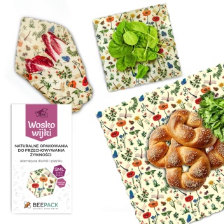 ZESTAW WOSKOWIJEK ŁĄKA (3 woskowijki S+M+L)