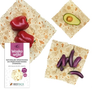 ZESTAW WOSKOWIJEK PSZCZOŁY (3 woskowijki S+M+L)