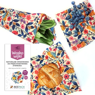 ZESTAW WOSKOWIJEK PTASZKI (3 woskowijki S+M+L)