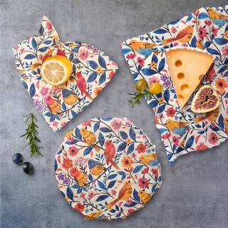 ZESTAW WOSKOWIJEK PTASZKI (3 woskowijki S+M+L)